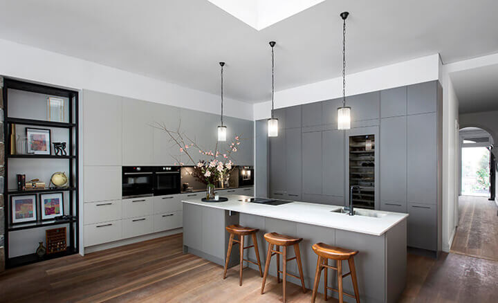 Beautifully lit modern natural toned kitchen