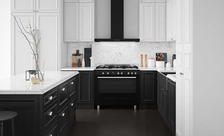 Black and white Omega kitchen