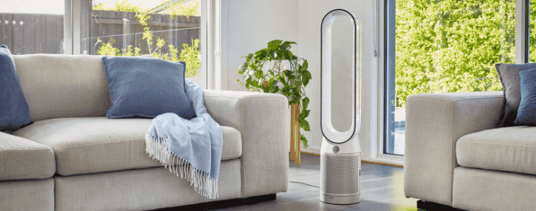 Dyson Air Purifier cooling a sunny well lit living area