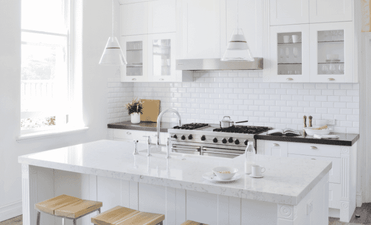 A white Hamptons style kitchen.