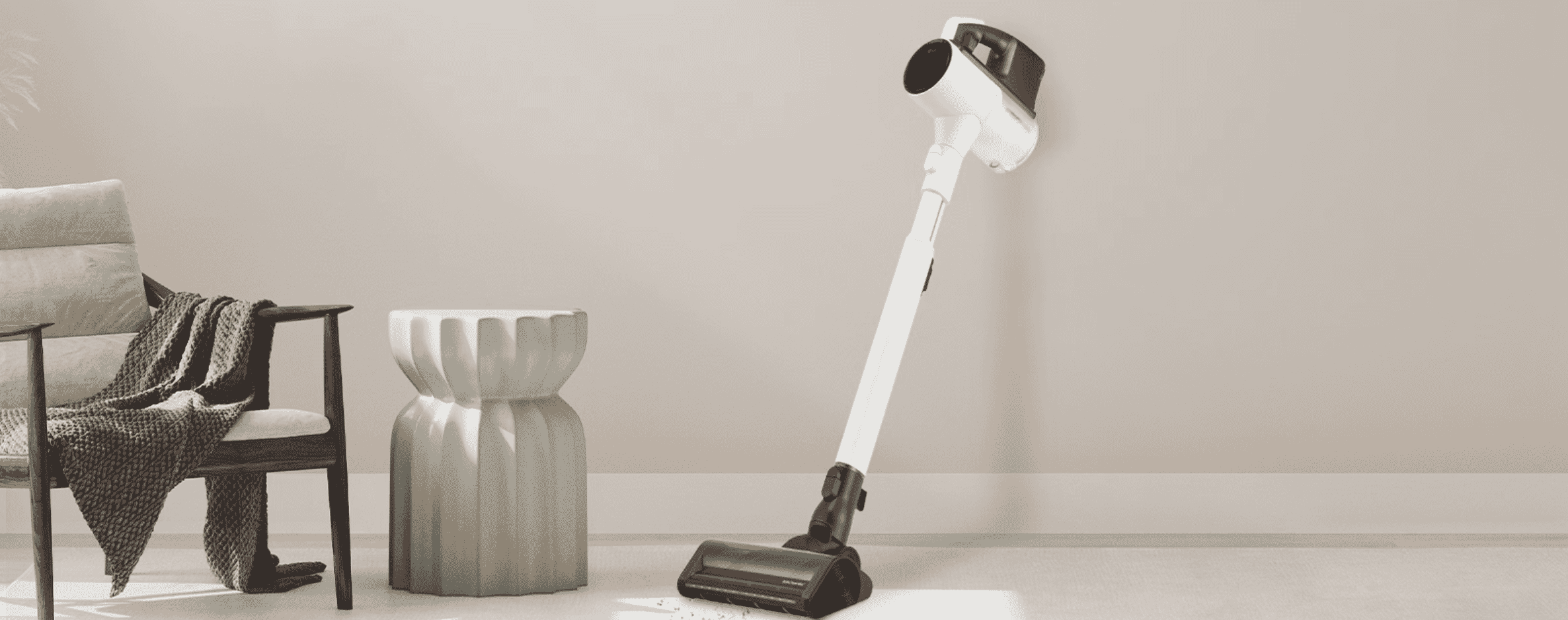 Lifestyle image of LG Vacuum in modern living room
