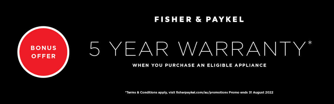 Fisher & Paykel 5 year warranty