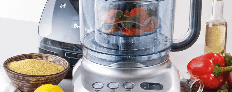 Breville Food Processor and fresh ingredients on benchtop