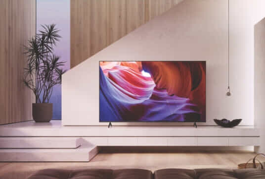 Sony Bravia 4K TV with crisp image on screen. 