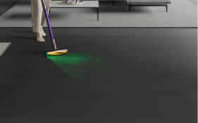 Use the Dyson vacuum laser to see all dust!