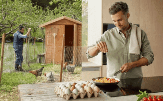 A man cooking with Electrolux appliances