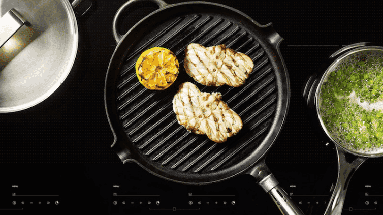 A pan situated on an ASKO cooktop.