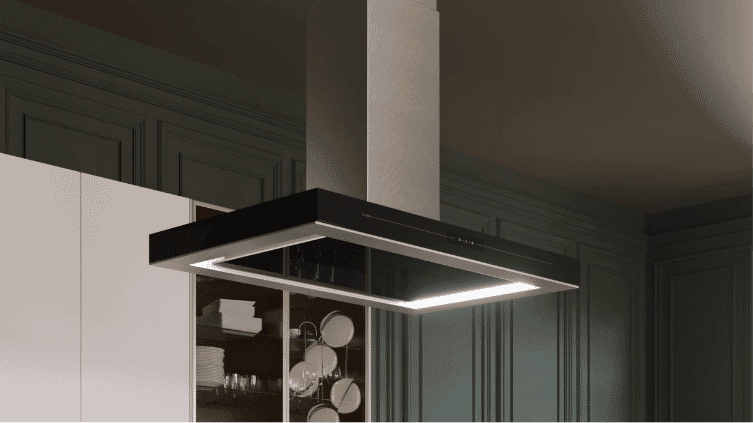 An concealed ASKO rangehood in a modern kitchen.