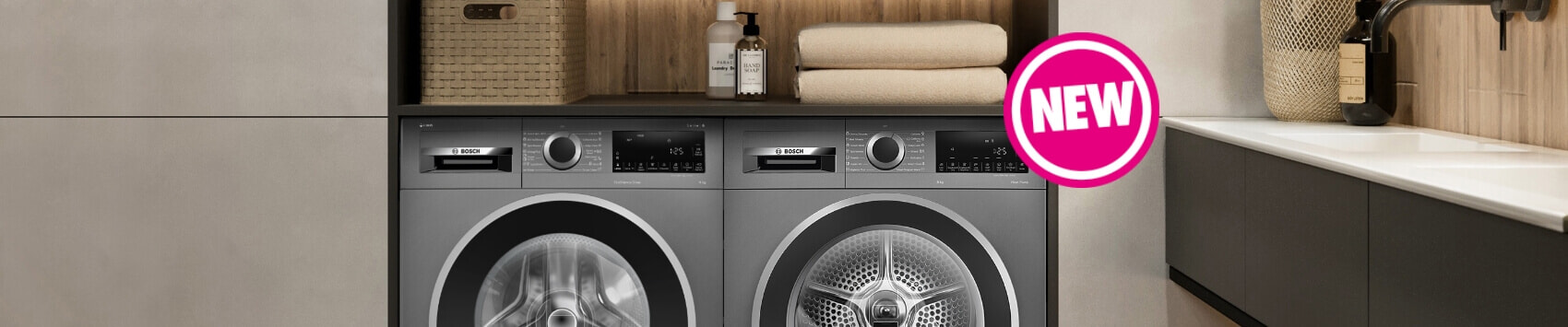 Stylish Graphite Laundry Range from Bosch.