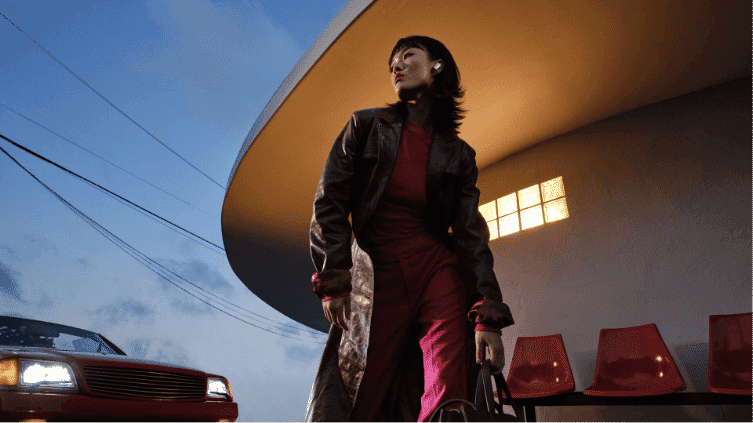 A woman walking while wearing the Bose Quietcomfort Ultra Earbuds