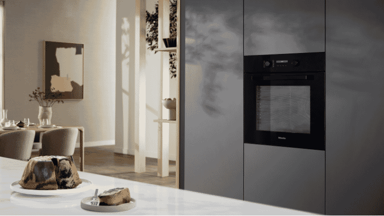 a stylish miele oven in a modern kitchen