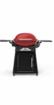 Front facing product shot of a Weber Family Q BBQ in red