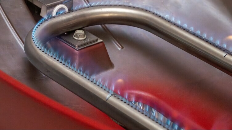 A close up of the burners on a Weber BBQ | The Good Guys