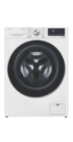 5-star energy rated washing machine in white by LG.