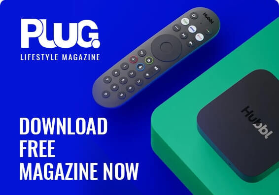 Plug lifestyle magazine cover with remote