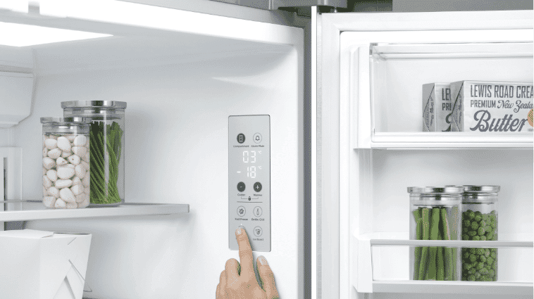 A close up of the Fisher & Paykel Control Panel featured in Quad Door Refrigerators