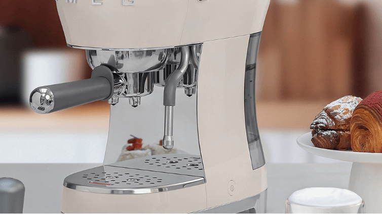 Smeg Espresso Coffee Machine in cream