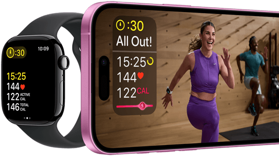 Workout metrics on Apple Watch Series 10 and iPhone