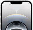 iPhone 16e, all-screen design, Dynamic Island centred near top, thin black display border