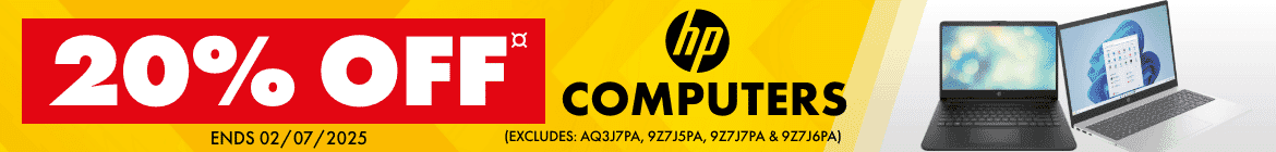 20% off HP Computers (Excludes AQ3J7PA, 9Z7J5PA, 9Z7J7PA & 9Z7J6PA)