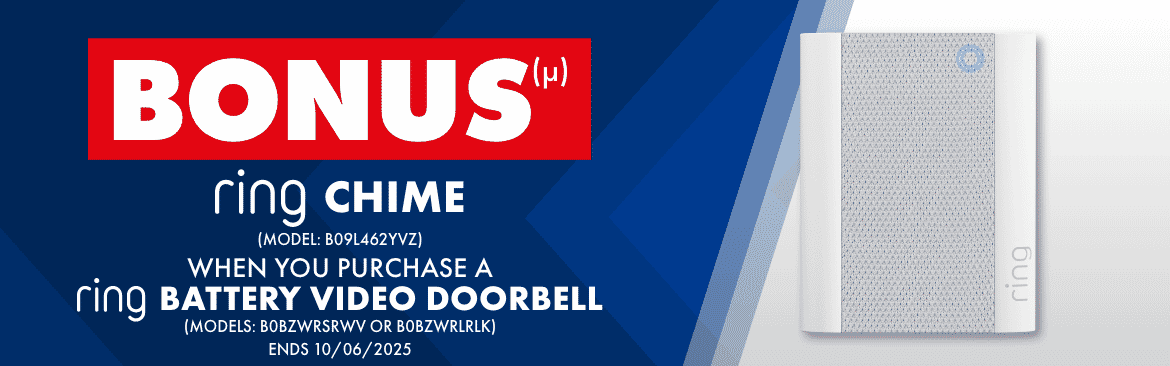 BONUS ring Chime when you purchase a ring battery video doorbell