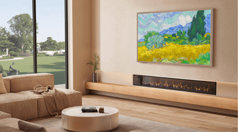 Hisense Canvas TV in Art Mode in a modern home