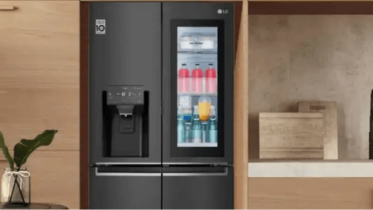 Lifestyle image of an LG Slim InstaView French Door Fridge