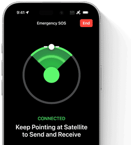 Showing GPS location and Emergency SOS via Satellite on iPhone 16