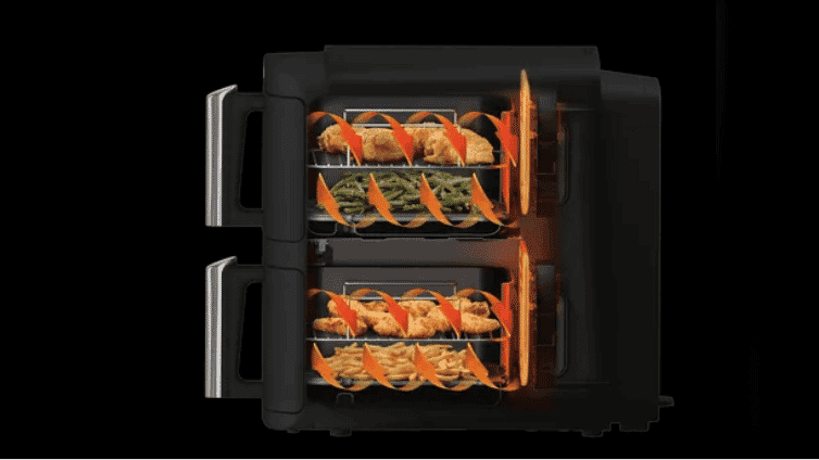 Image of the Ninja® DoubleStack™ XXXL 2 Drawer Air Fryer 6-in-1 functionality.