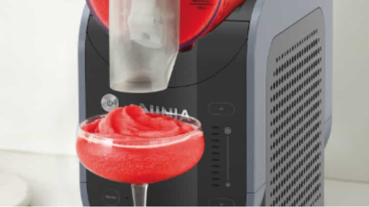 Close up of delicious red slushi made from Ninja machine.