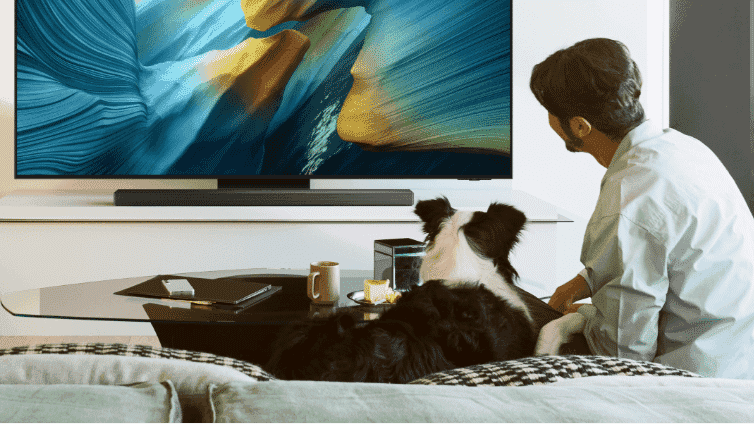 Close up of Samsung soundbar.