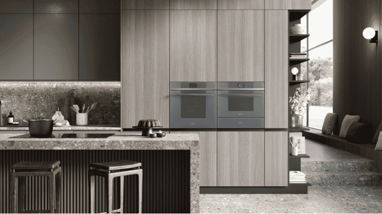 Sleek and subtle, a smeg Linea range kitchen.