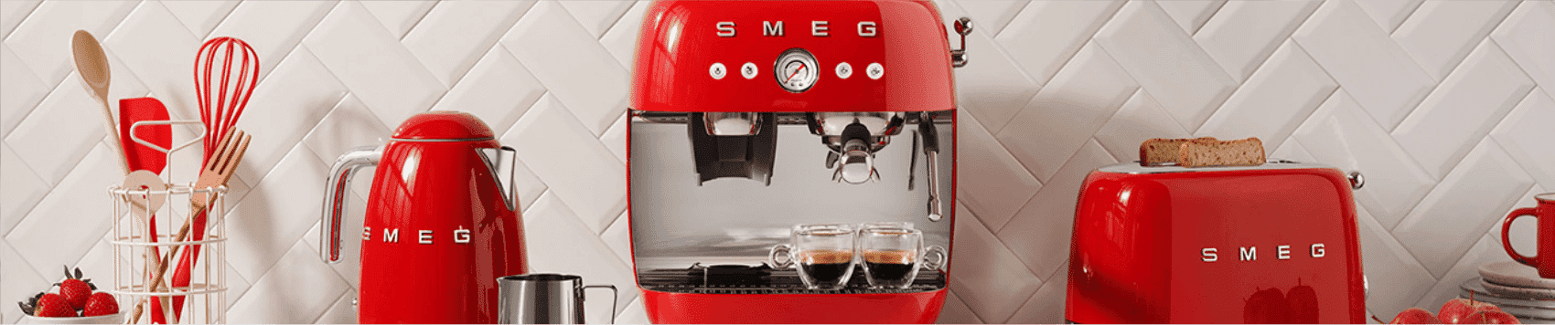Smeg's red 50's Style Small Kitchen Appliances