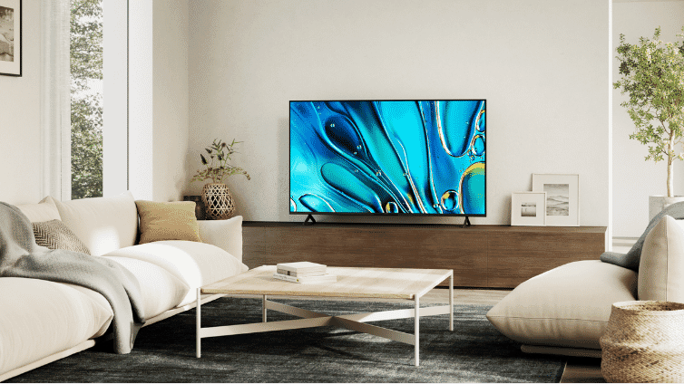 Lifestyle image of a Sony TV in a living room