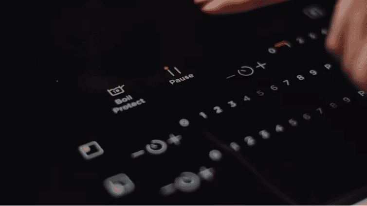 Close-up image of the Westinghouse induction cooktop touchscreen display.