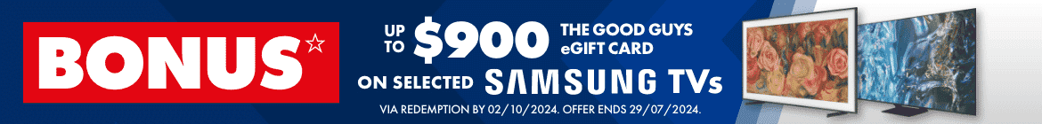 Bonus Up To $900 TGG eGift Card On Selected Samsung TVs