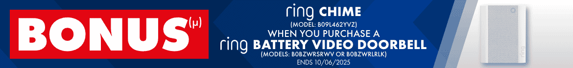 BONUS Ring Chime when you purchase a Ring Battery Video Doorbell