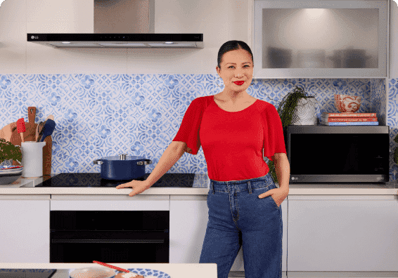 Image of Poh Ling Yeow standing in an LG Kitchen.