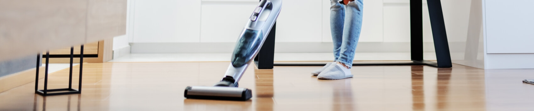 Woman Cleaning her floor.