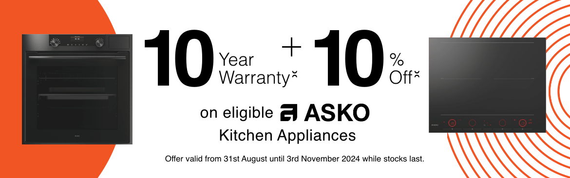 10 Year Warranty + 10% off on ASKO Dishwashers & Laundry Appliances