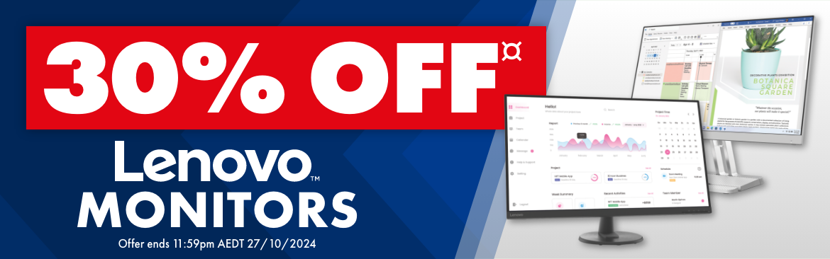 30% off Lenovo Monitors