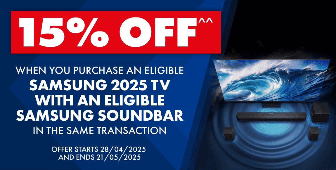 15% Off when you purchase an eligible Samsung 2025 TV with an eligible Samsung Soundbar
