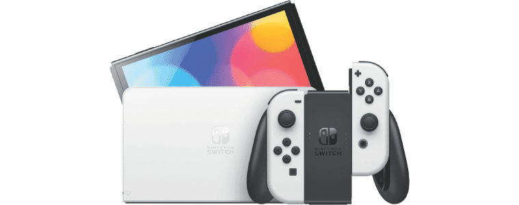 A Nintendo Switch Console OLED Model in White