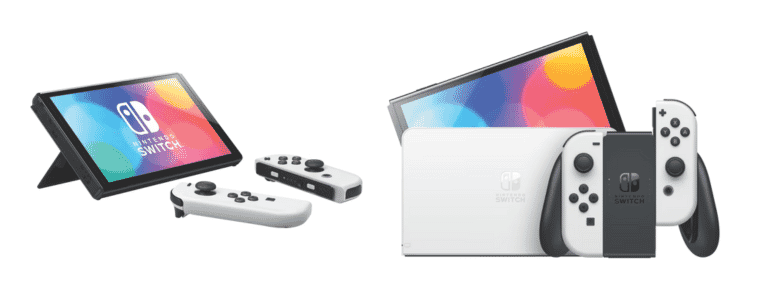 A Nintendo Switch Console OLED Model in White
