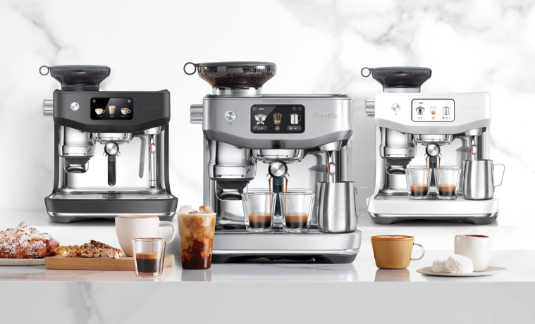 Breville Oracle Jet in silver, black and white