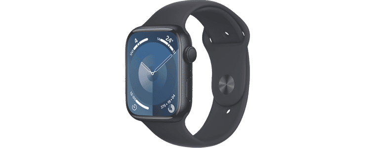 product image of the Apple Watch Series 9 GPS 45mm Midnight Aluminium Case with Midnight Sport Band - M/L