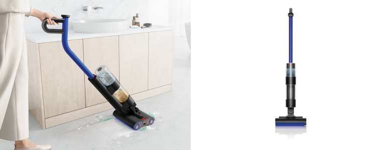 Dyson’s WashG1™ Wet Cleaner cleaning dirty floor