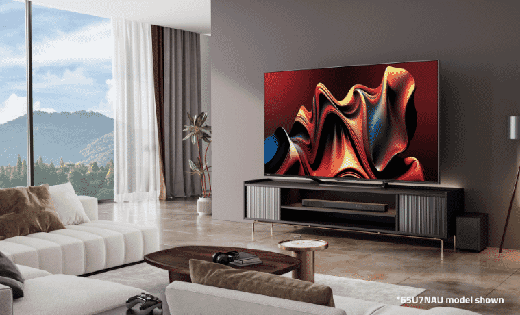 U7 ULED Mini-LED TV in a living room