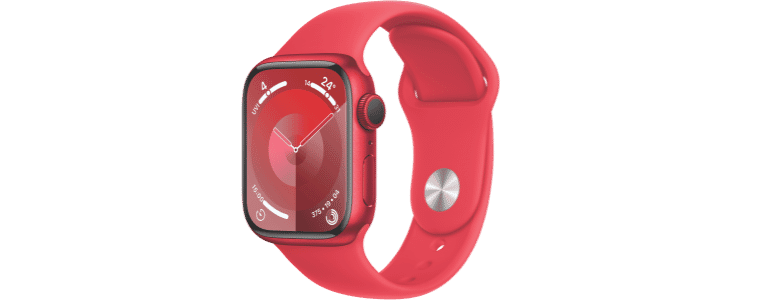 Red Apple Watch Series 9 GPS 41mm (PRODUCT)RED Aluminium Case with (PRODUCT)RED Sport Band - M/L