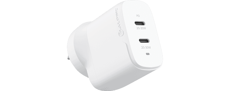 Product image of the Alogic Rapid Power 40W GaN Charger 2xUSB-C